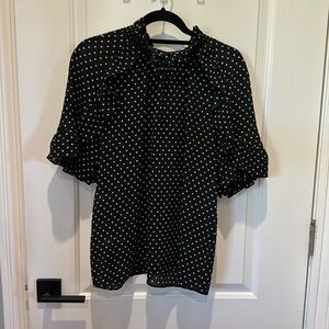 Sezane Ruffle Neck Blouse